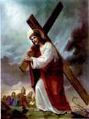 dźwiganie krzyża na Kalwarię